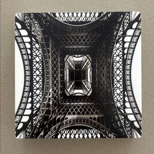 Eiffel Tower Wall Shelf Art Decor View Looking Up From Underneath Black White